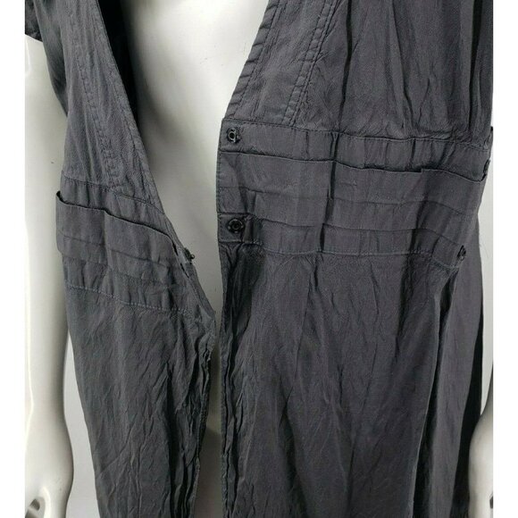 Calypso Christiane Celle Silk Dress Womens Small Charcoal Gray Wrap - Picture 6 of 7